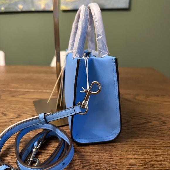NWT! NEW! Tory Burch Ella Blue Azure Bio Mini Tote Crossbody - Picture 7 of 11